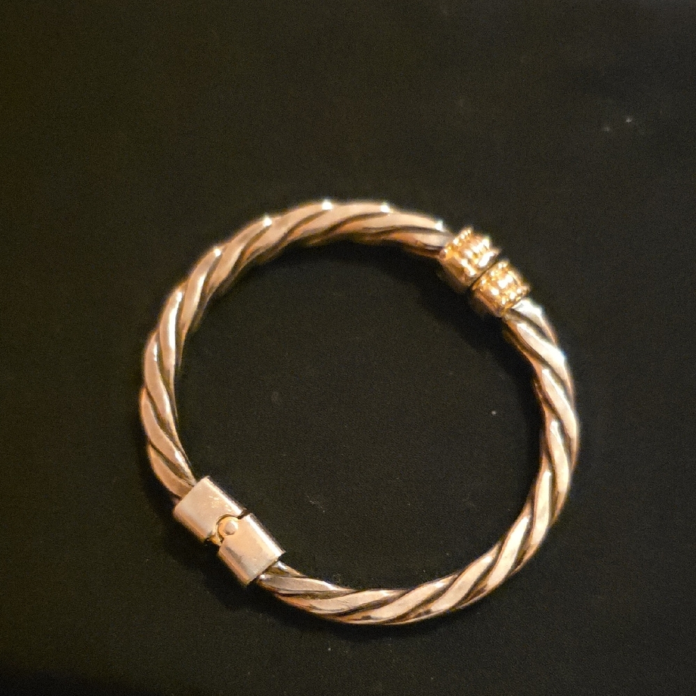 Elegant Silver and Gold Twisted Bracelet